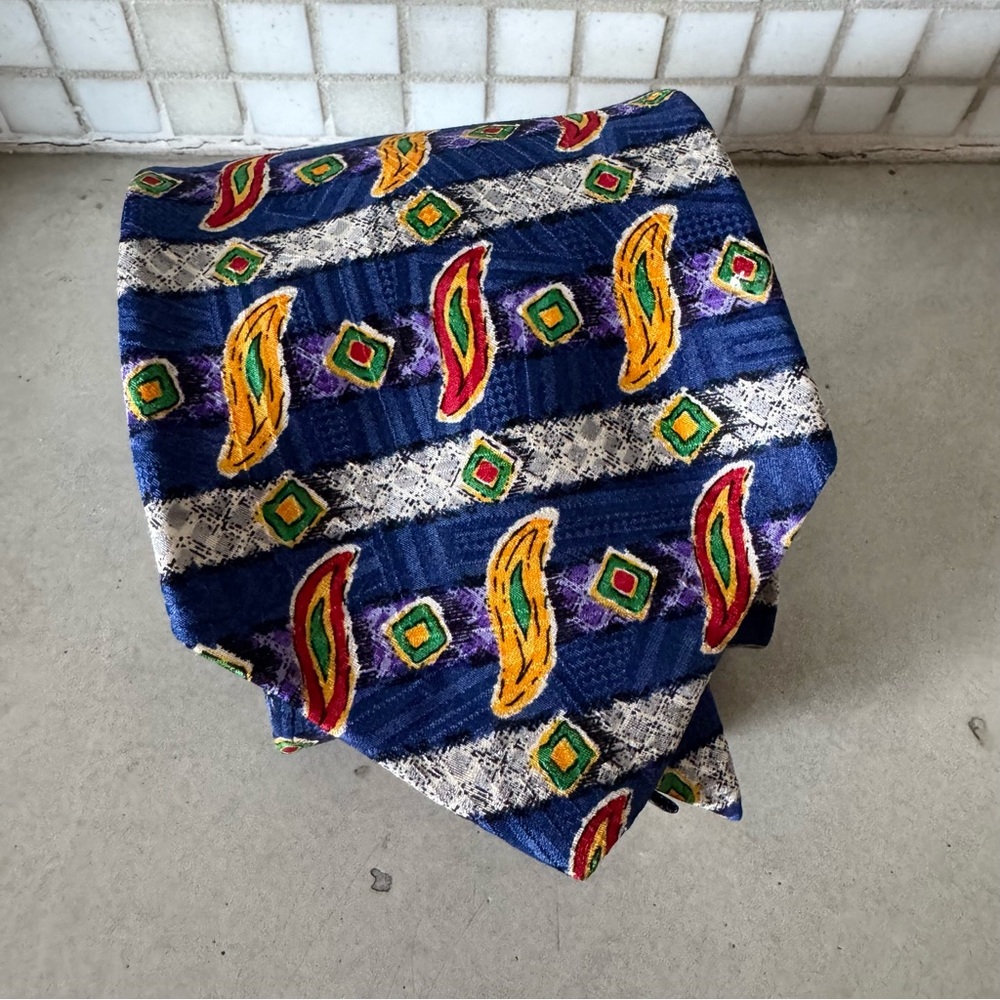 ROBERT TALBOTT Studio For NORDSTROM Vintage 100% Silk Men’s Tie Blue Paisley EUC